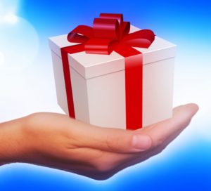 Photo of gift in hand